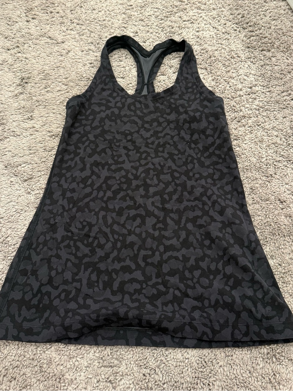 lululemon athletica Black Tonal Animal-Print Racerback Tank